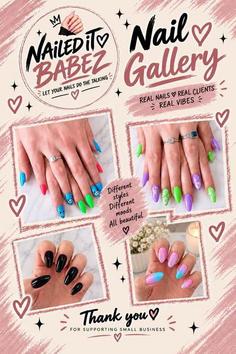 Nailed It Babez nail gallery collage